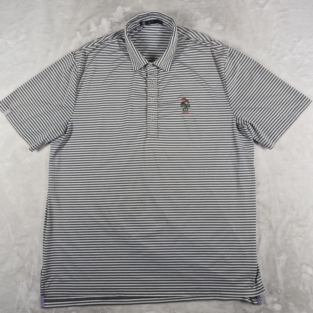Ralph Lauren RLX Polo Shirt Men's XL White Gray Monterey Peninsula Country‎ Club